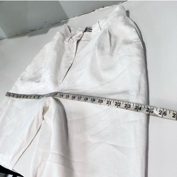 Vintage Amanda Smith Pure Linen white high rise pants size:10 - Picture 7 of 15